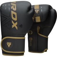 Перчатки тренировочные RDX F6 8oz черн/золот. мат. (арт. BGR-F6MGL-8OZ)